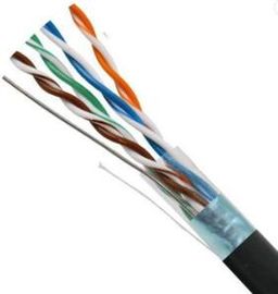 24АВГ оголяют медный кабель сети, серый цвет/синь кабеля сети Утп Кат6 на открытом воздухе